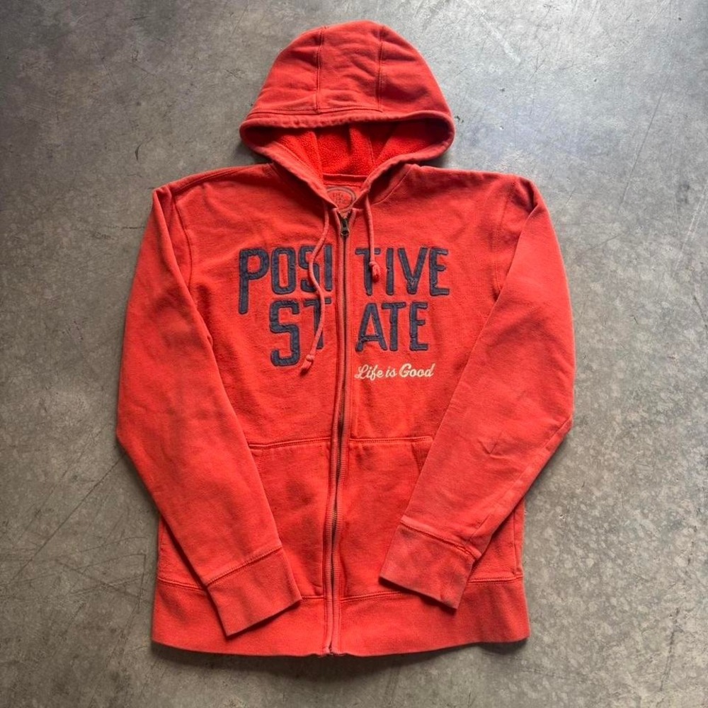 Y2k Life is Good Positive State Size Small Zip Up Hoodie Size Small
